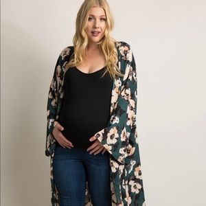 Pink Blush Floral Maternity Plus Size Cover Up